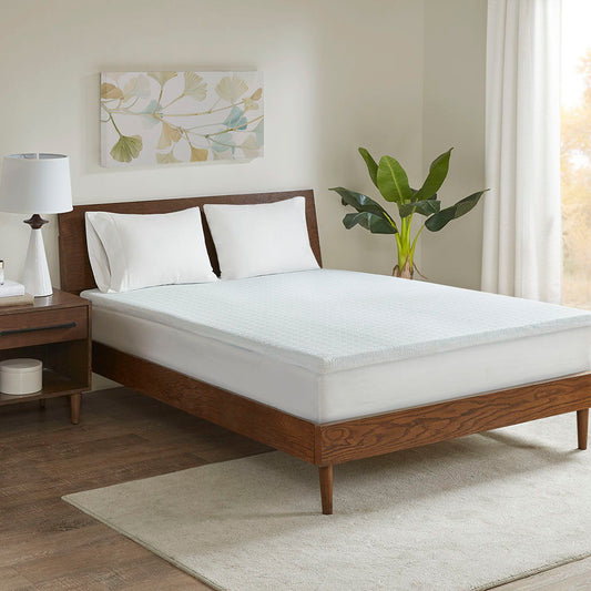 King Gel Memory Foam Mattress Topper - White Sleep Philosophy
