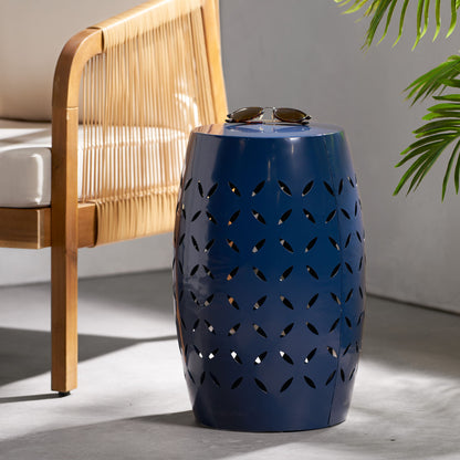 12" Outdoor Lace Cut Side Table Noble House