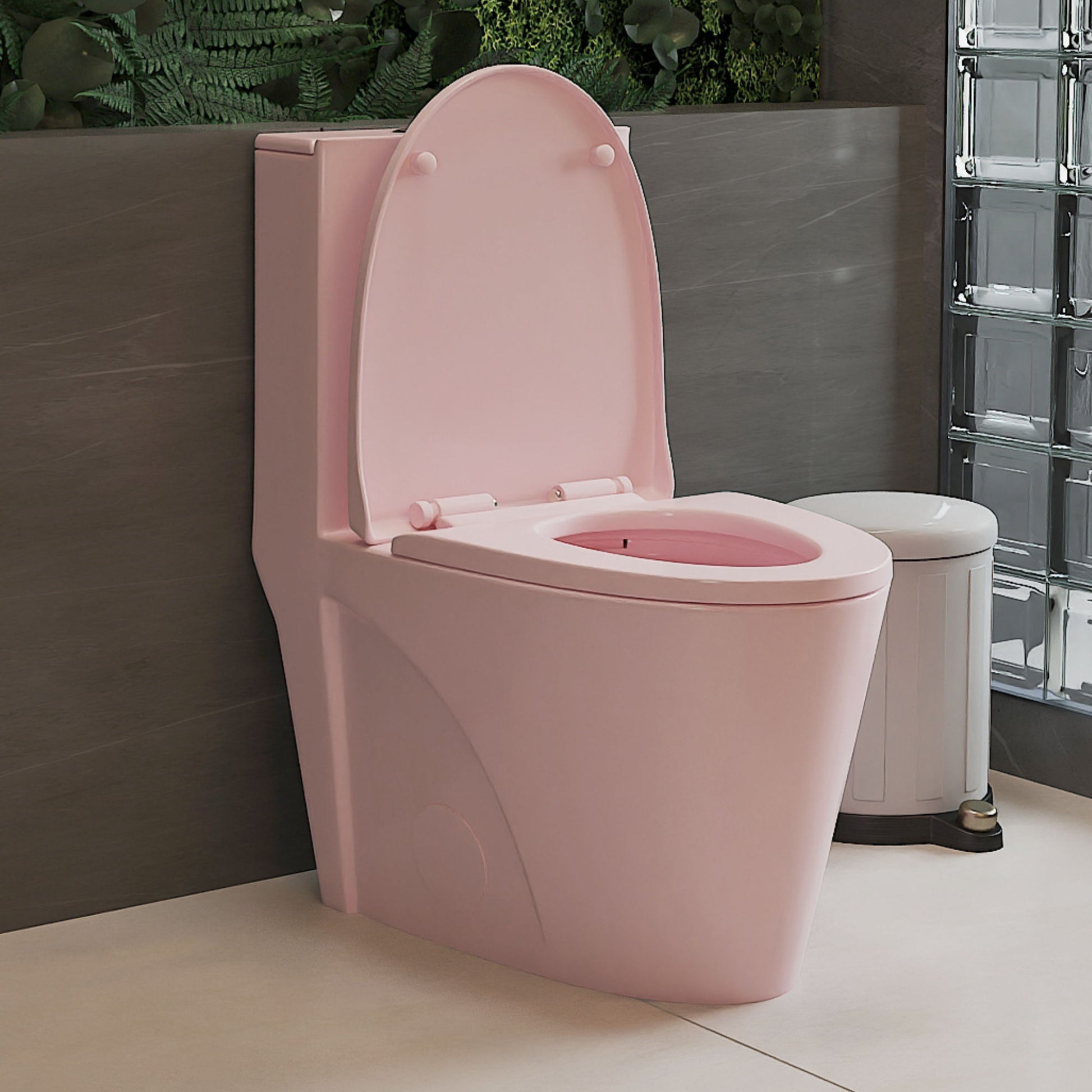 1.1 / 1.60 Gpf Dual-Flush One Piece Toilet, Water-Saving Elongated Comfort Height Floor Mounted, Soft Close 1000 Gram Map Flushing Score Toilet 23T01-Rs - Rose Daily Nest