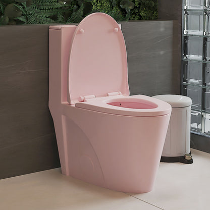 1.1 / 1.60 Gpf Dual-Flush One Piece Toilet, Water-Saving Elongated Comfort Height Floor Mounted, Soft Close 1000 Gram Map Flushing Score Toilet 23T01-Rs - Rose Daily Nest