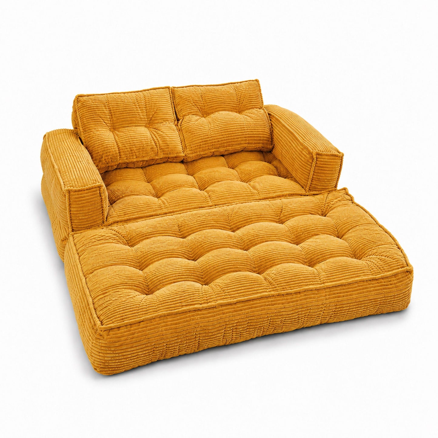2 Seater Modular Corduroy Sofa With Chaise Lounge For Living Room Home Essentials
