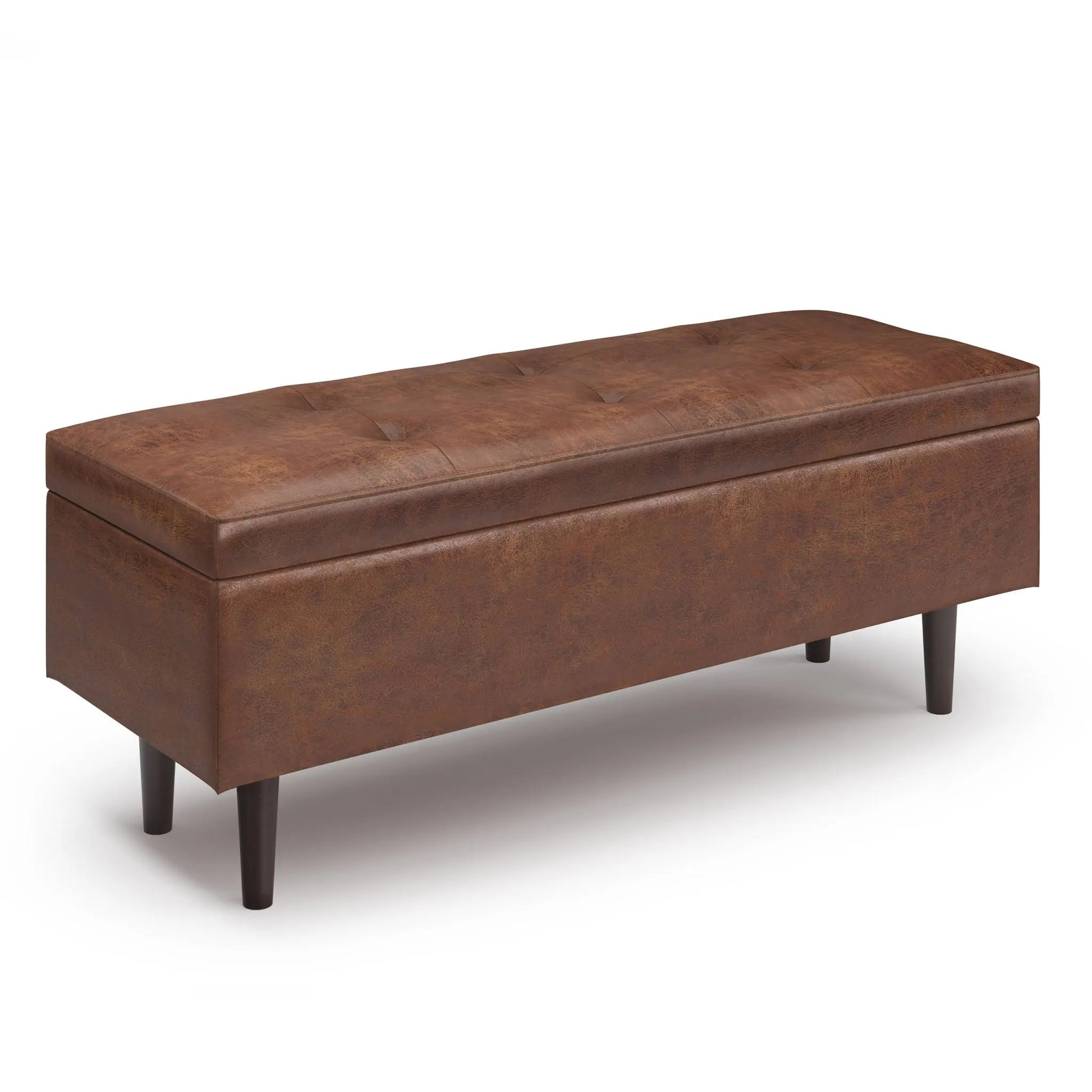Shay - Large Square Coffee Table Storage Ottoman Mid-Century Style Simpli-Home