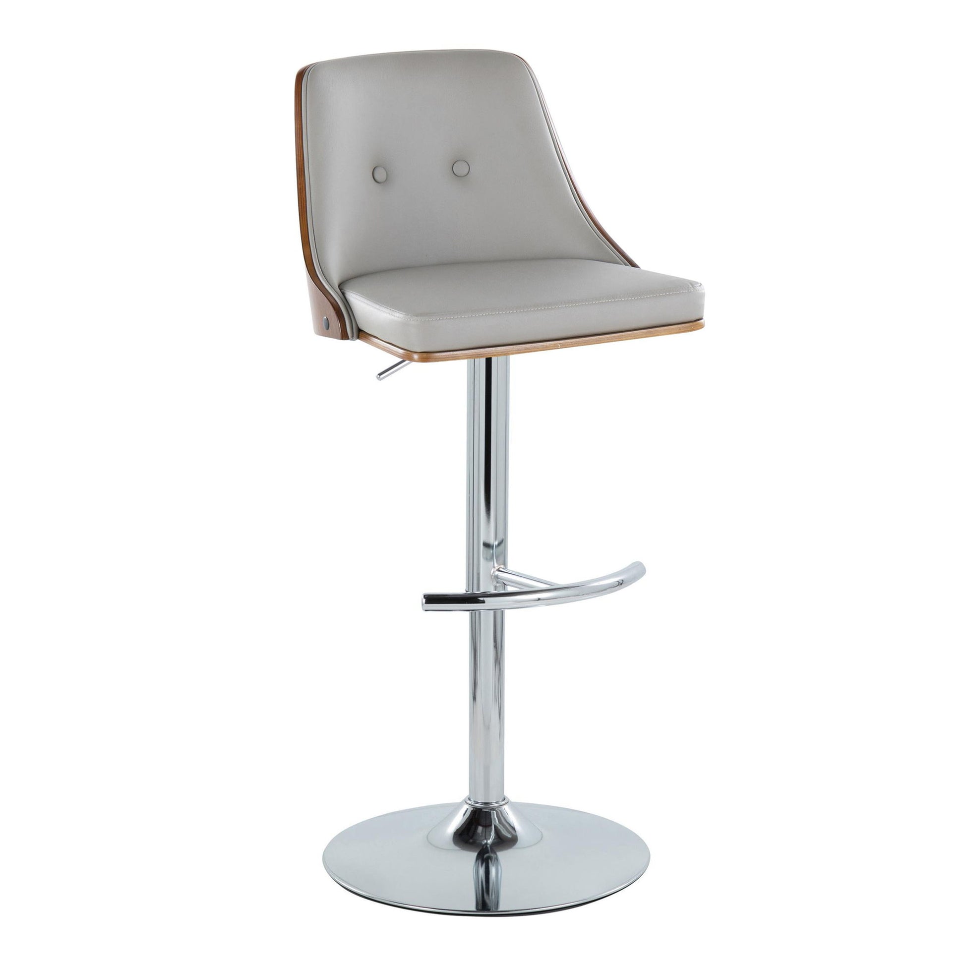 Gianna - Mid Century Modern Adjustable Barstool With Swivel With Rounded T Footrest (Set of 2) Lumi Source