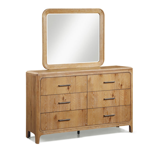 Westcott - Dresser And Mirror - Cerused Natural Crown Mark