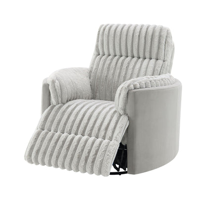 Emee - Corduroy Glider Recliner With Swivel - Gray Acme