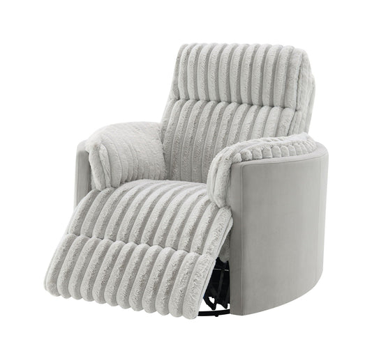 Emee - Corduroy Glider Recliner With Swivel - Gray Acme