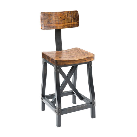 Lancaster - Barstool With Back - Amber / Graphite