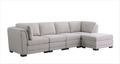 Kristin - Linen Reversible Sectional Sofa With Ottoman