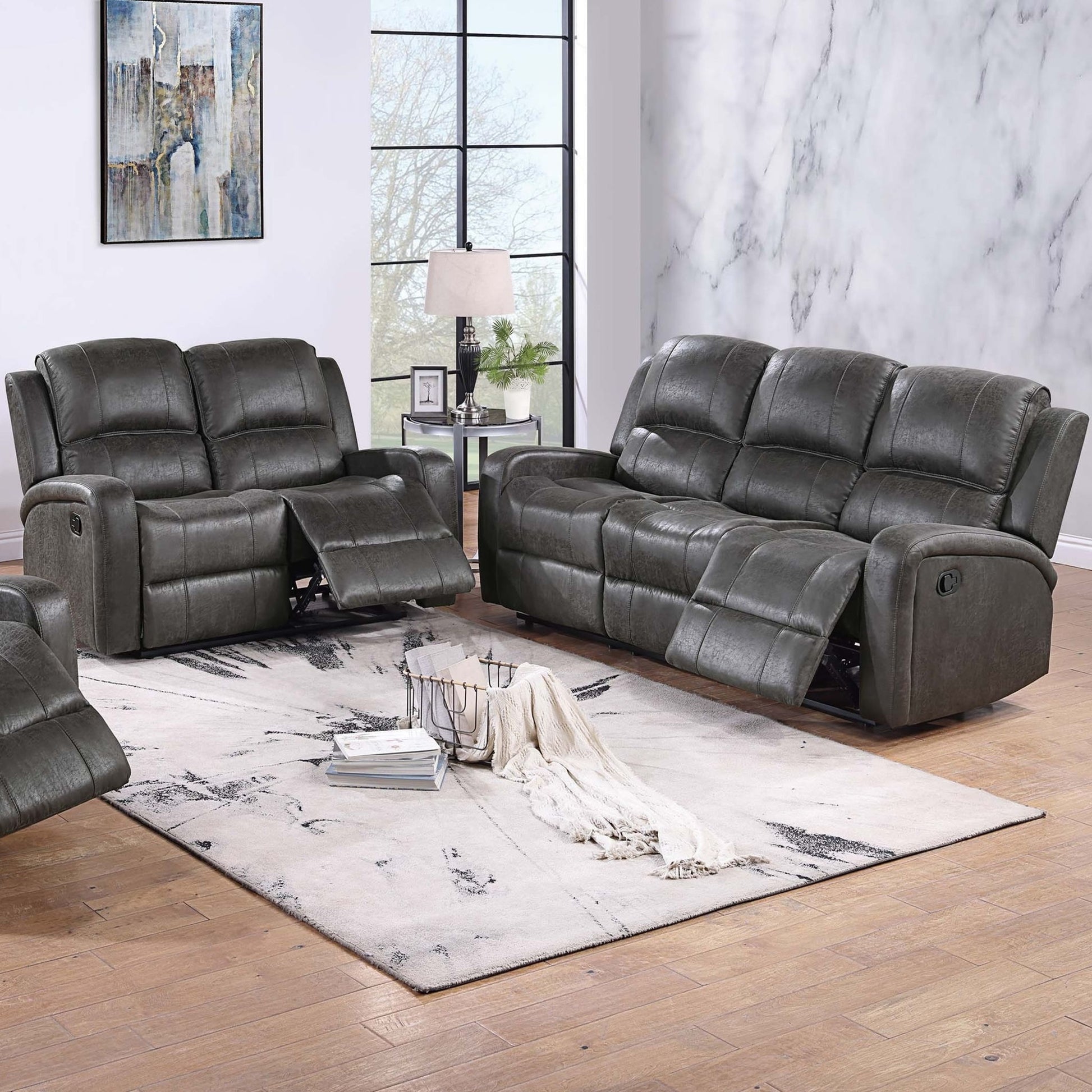 Modern Living Room Set With Square Armrest, Cushion Backrest Home Essentials