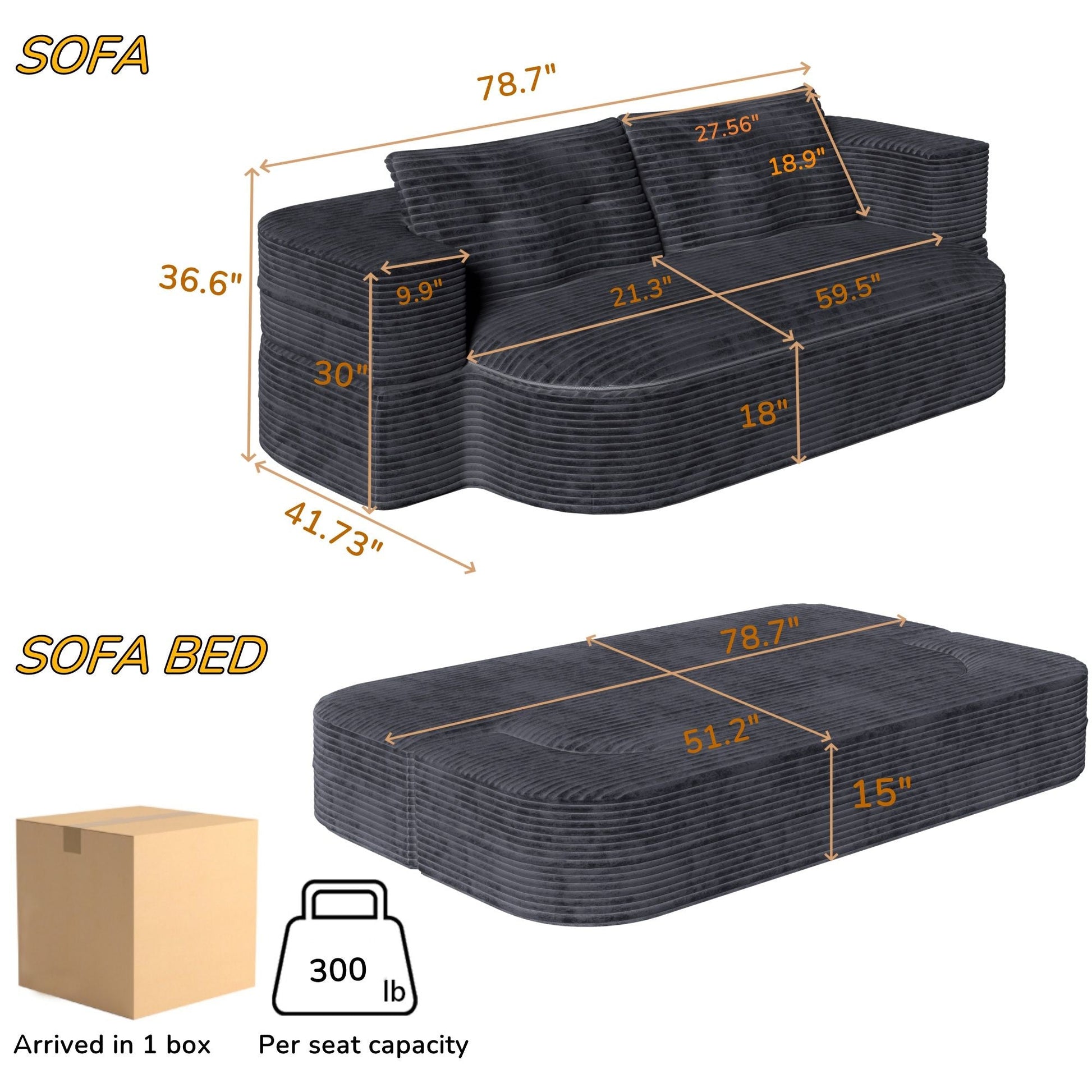 Convertible Floor Sofa Bed With Multi Functional Blanket Home Essentials