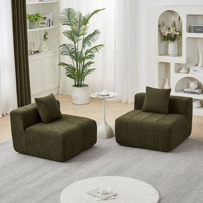 Modular Sectional Sofa With 2 Pillows, Symmetrical Design Home Essentials
