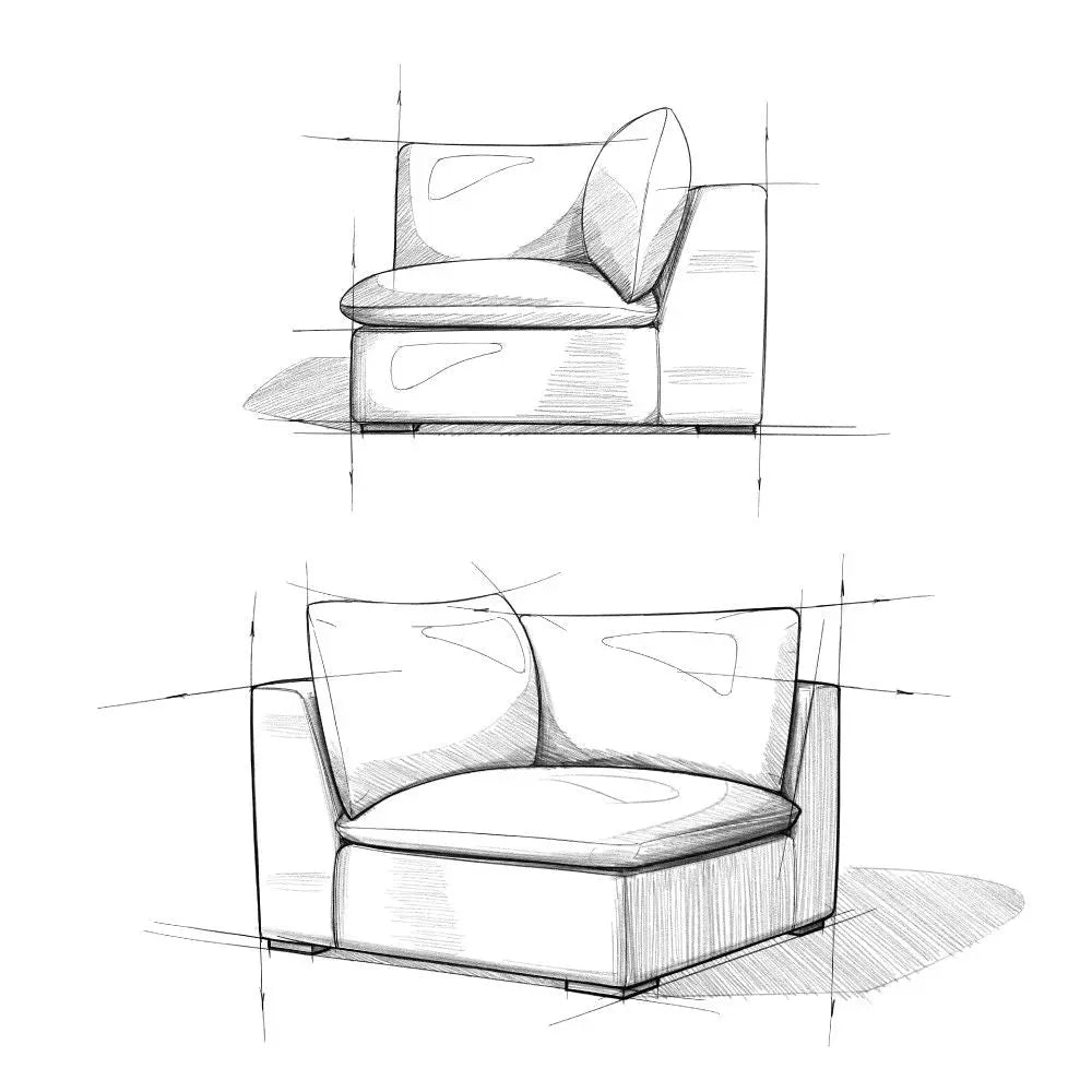 Jasmine - Corner Sofa Module - Gray Simpli-Home