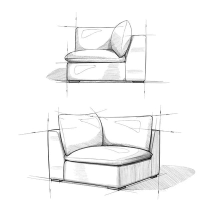 Jasmine - Corner Sofa Module - Gray Simpli-Home