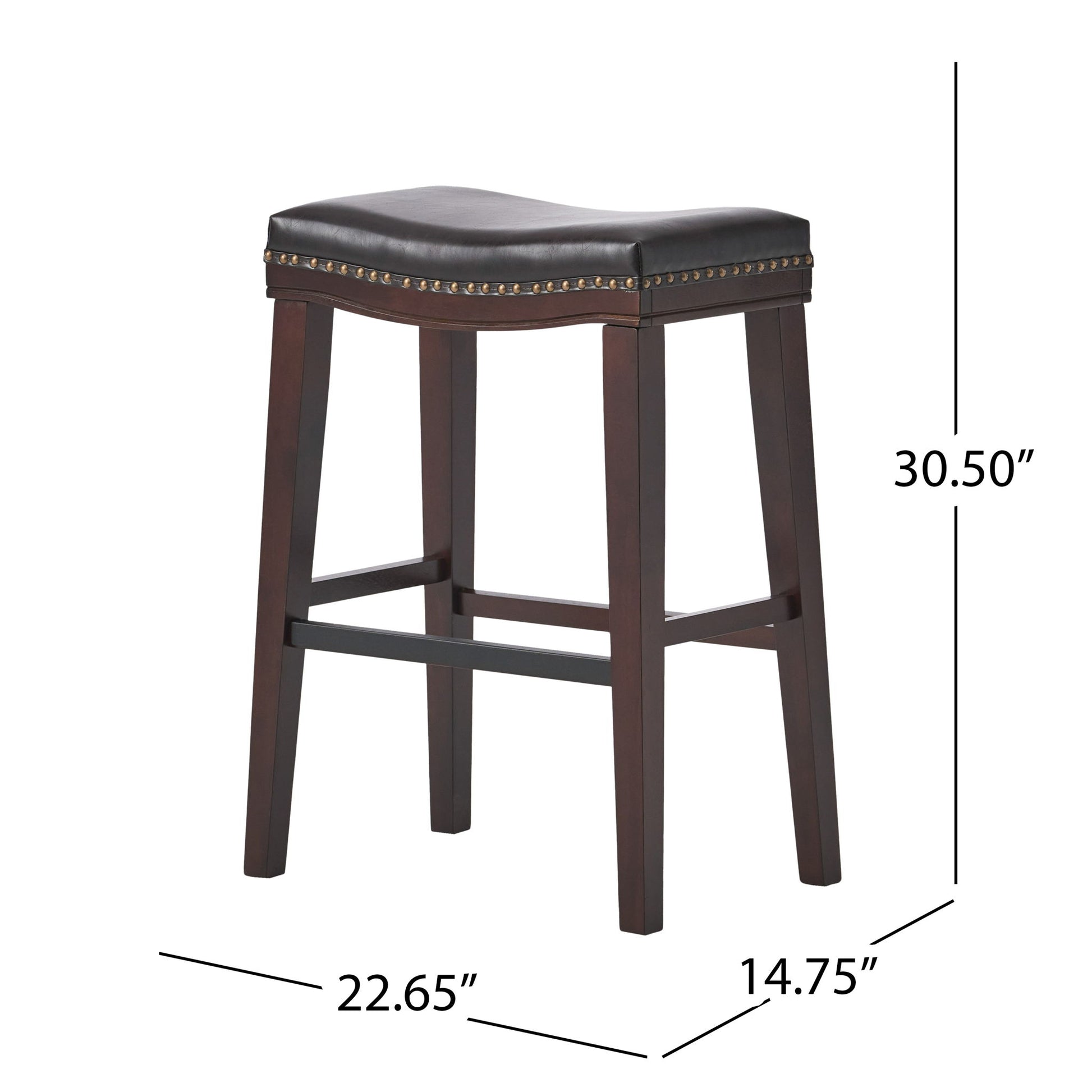 Elegant Saddle Stool With Curved Seat Comfort - Brown Noble House