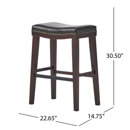 Elegant Saddle Stool With Curved Seat Comfort - Brown Noble House