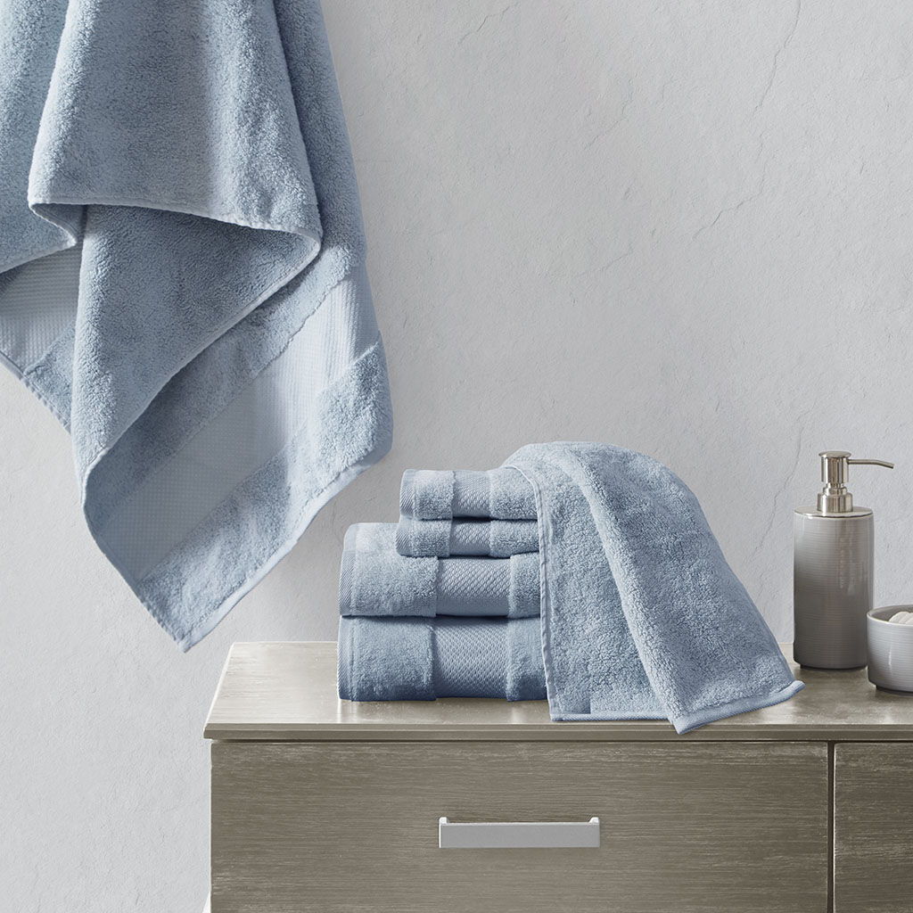 Turkish - 6 Piece Bath Towel Set - Blue