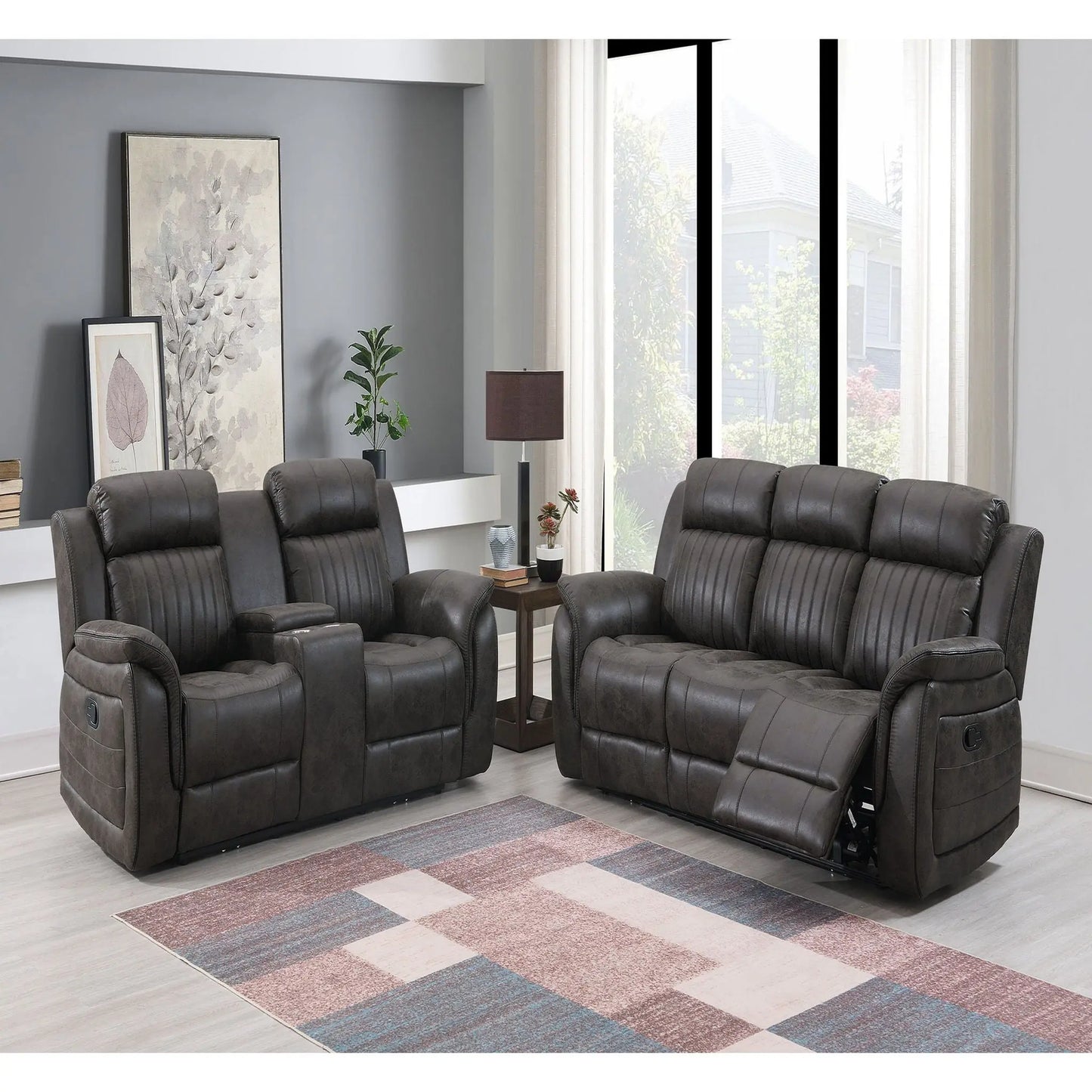 Steban - Reclining Sofa - Gray Global Furniture USA