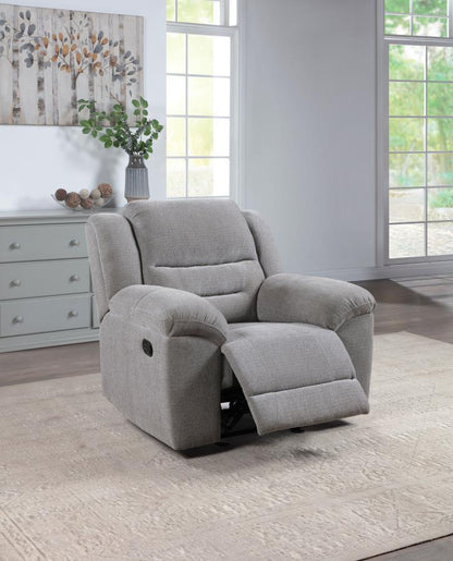 Gilson - Chenille Upholstered Reclining Glider Recliner - Gray Coaster Fine Furniture