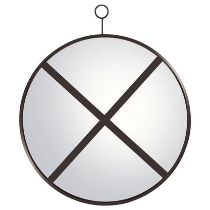 Gwyneth - Round Wall Mirror - Black Nickel CoasterEveryday