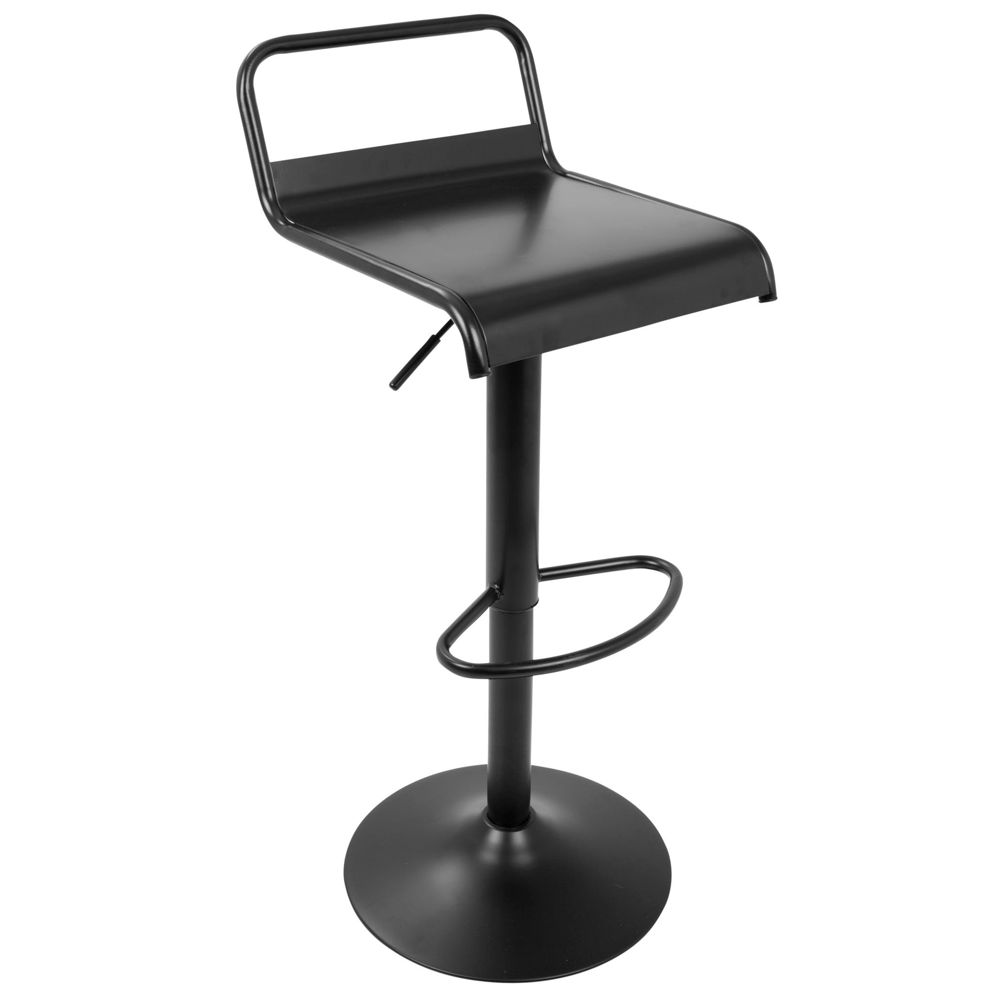Emery - Industrial Adjustable Barstool With Swivel (Set of 2) - Black Lumi Source