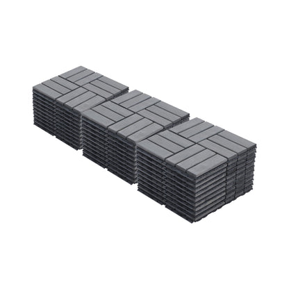 Acacia Wood Interlocking Deck Tiles Checker Pattern For Outdoor Flooring Daily Nest