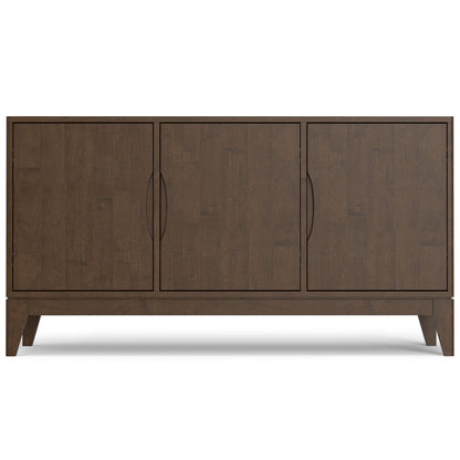 Harper - 3 Door Sideboard Buffet / Storage Cabinet - Walnut Brown Simpli-Home