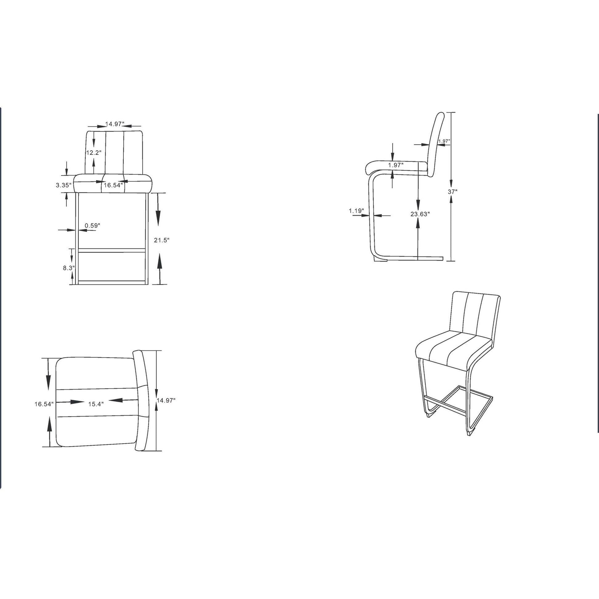 Altis - Bar Stools (Set of 4) Global Furniture USA