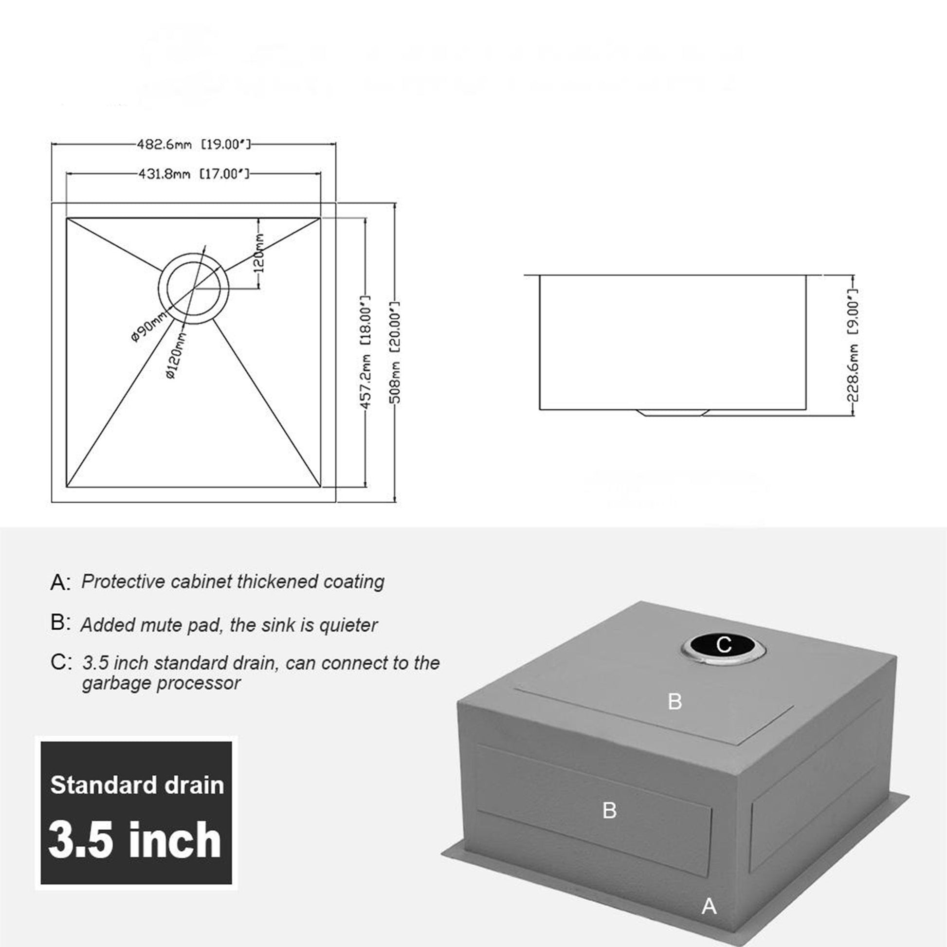Modern Style Undermount Sink With Stainless Steel, Deep Single Bowl Daily Nest