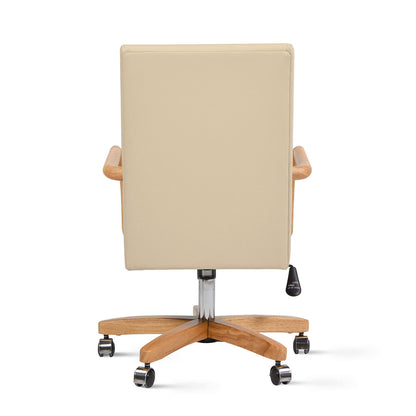 Dumont - Modern Farmhouse High Back Executive Home Office Chair - Neutral Cream Beige / Natural Jennifer Taylor Home