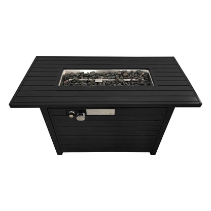 Outdoor Fire Pit Table & Lid - Black LSI Patio Furniture