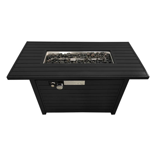 Outdoor Fire Pit Table & Lid - Black LSI Patio Furniture