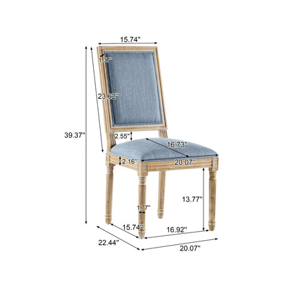 French Country Style Dining Chair With Upholstered Seating And Fluted Legs Noble House