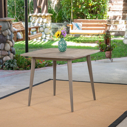 Modern Indoor Square Acacia Wood Dining Table With Toothpick Leg Design Noble House