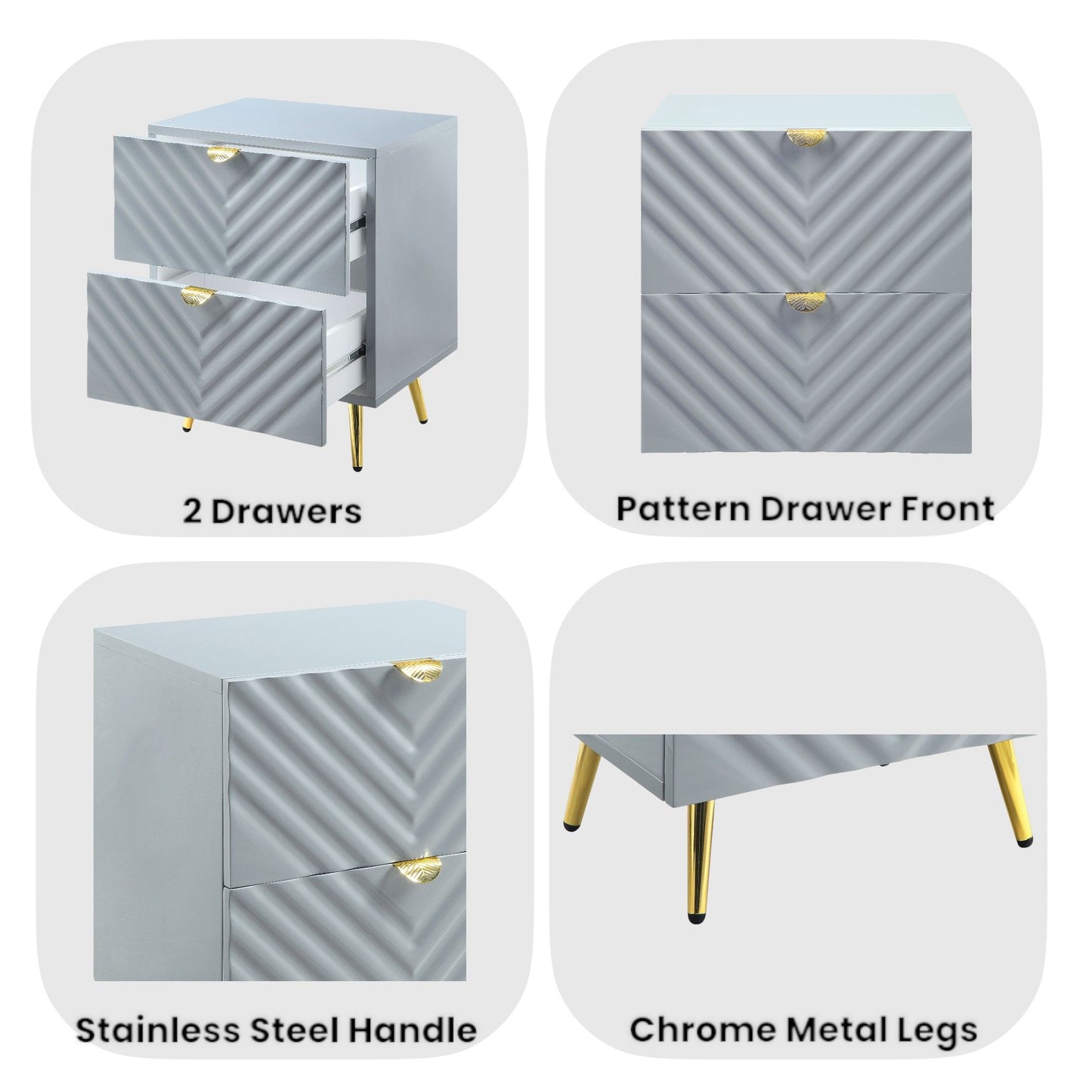 Gaines - High Gloss Nightstand Acme