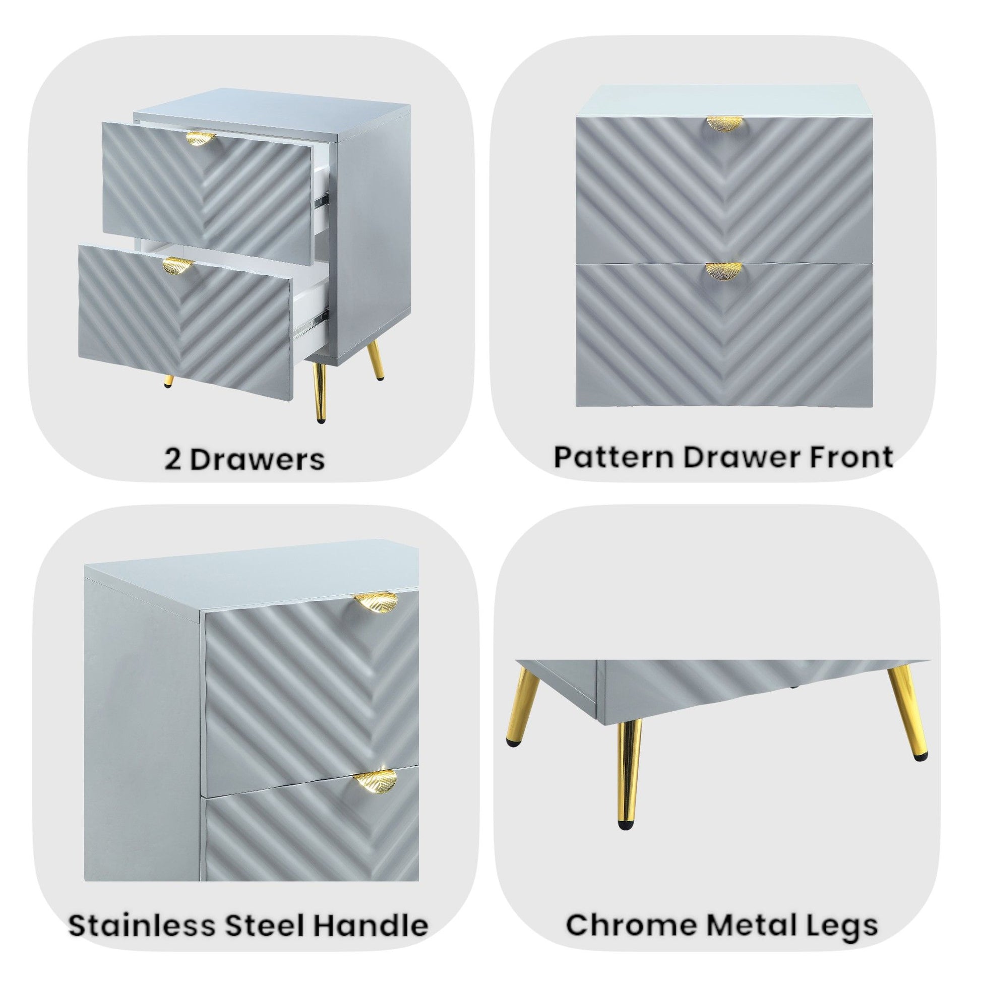 Gaines - High Gloss Nightstand Acme