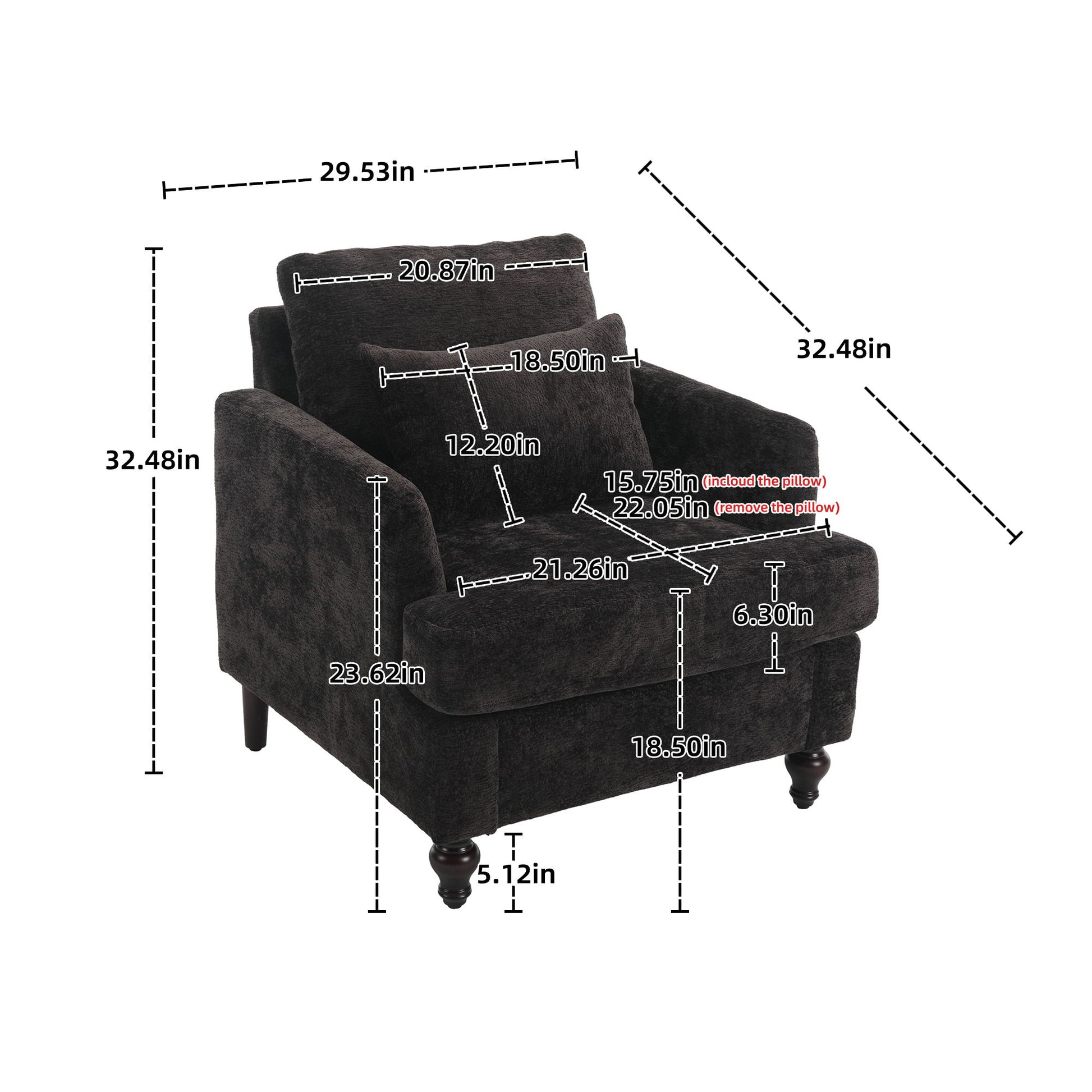 Modern Mid Century Wood Frame Armchair With Tufted Design Home Essentials