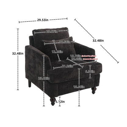 Modern Mid Century Wood Frame Armchair With Tufted Design Home Essentials