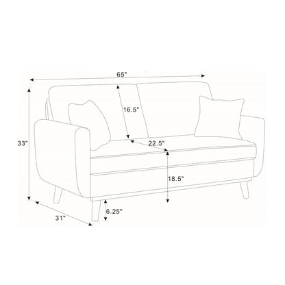 Upholstered Loveseat With Arms And Pillows Home Essentials