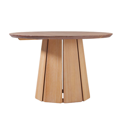 Round Pedestal Dining Table - Light Brown Walker Edison
