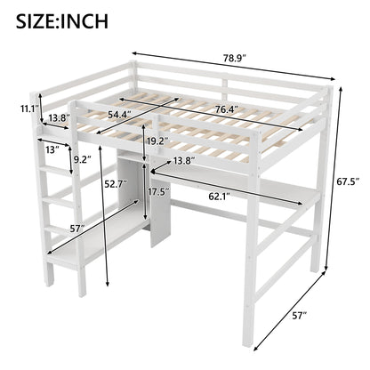 Loft Bed With Built In Desk And Multifunction Shelves Hearth and Haven