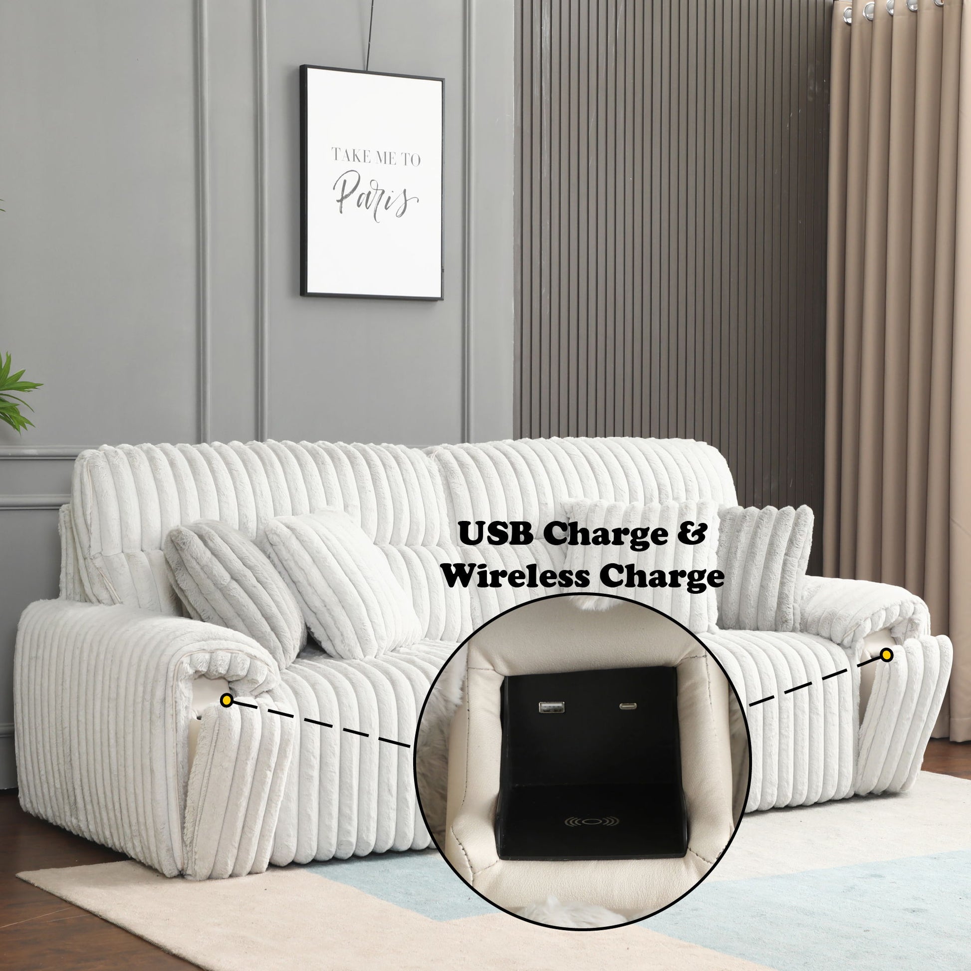 Jaya - Power Motion Sofa With Sleeper & USB Port - Mondo Gray Acme