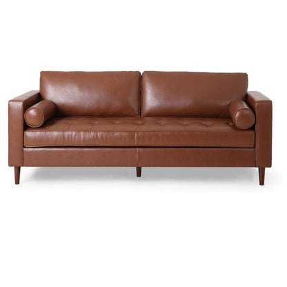 Modern Comfy 3 Seat Sofa With Wooden Legs, For Living Room And Study