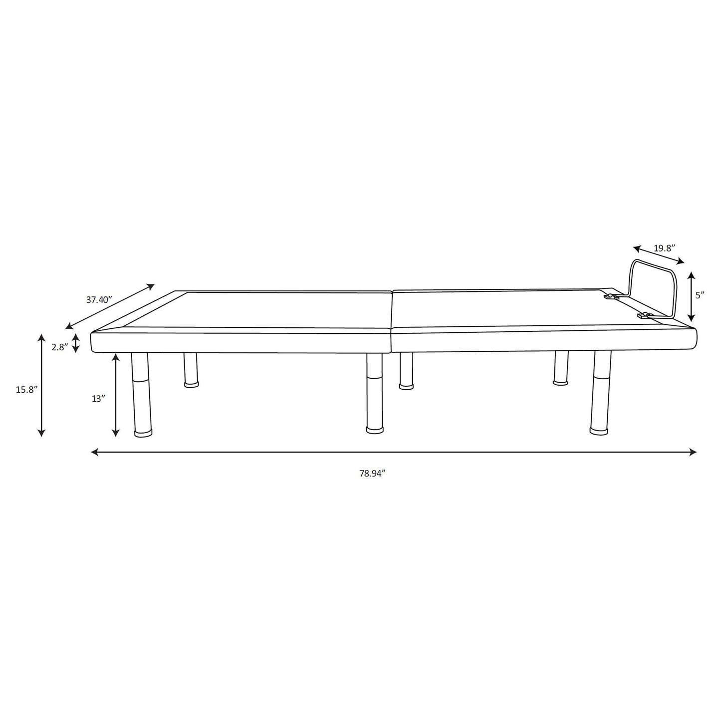 Threepio - Adjustable Bed Base With Ergonomic Support And Wireless Remote Control Furniture Max