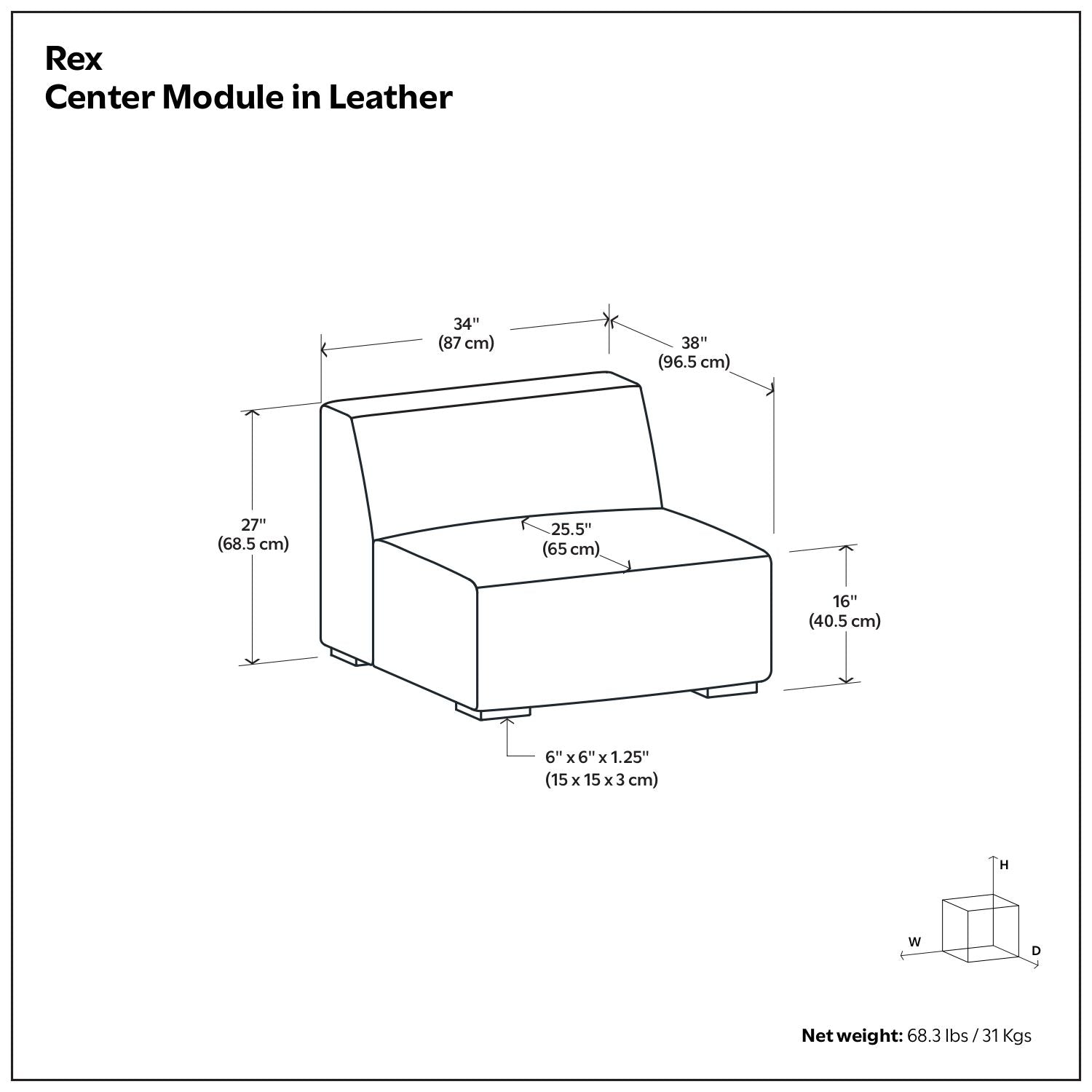 Rex - Center Sofa Module Simpli-Home
