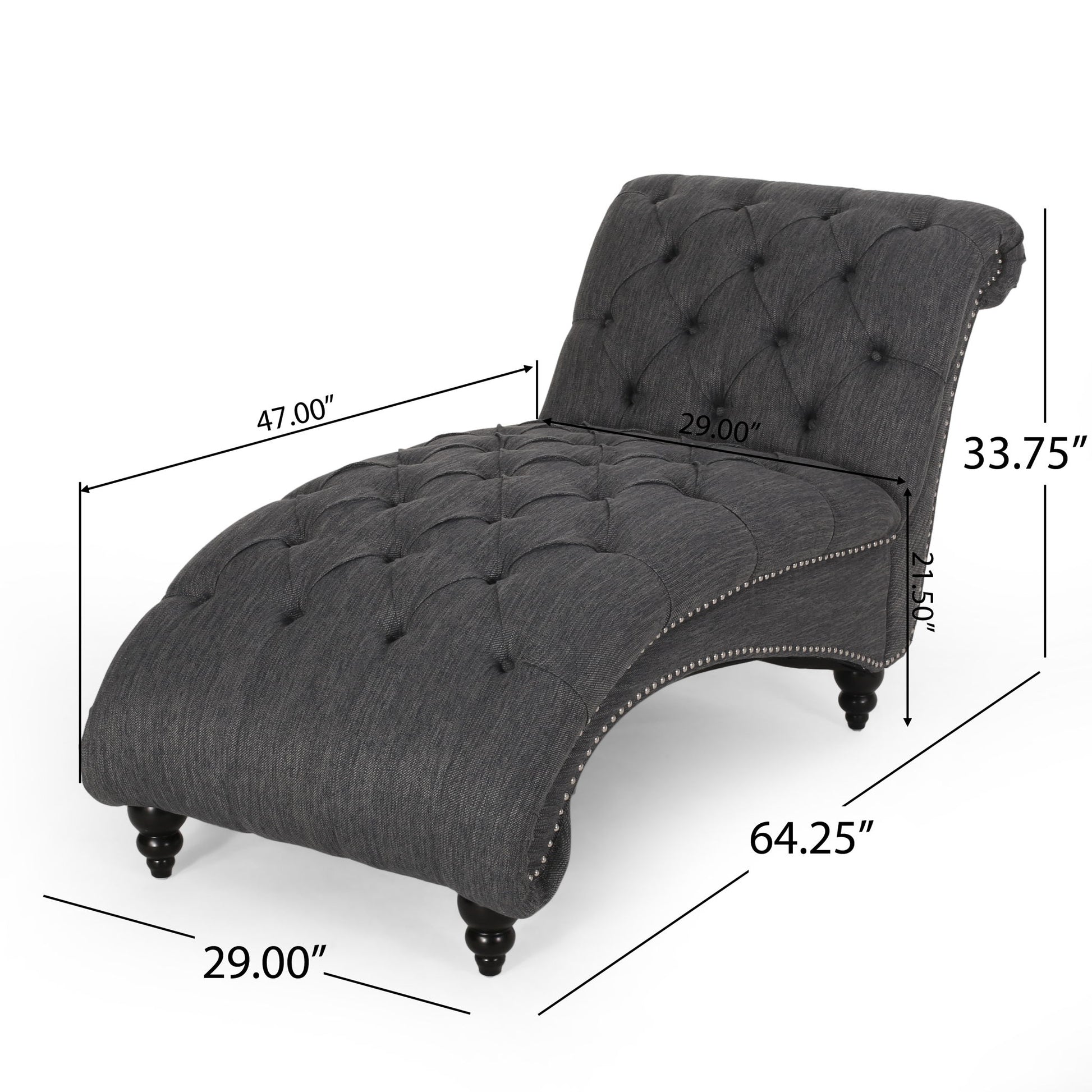 Chaise Lounge With Button Tufted Diamon Stitch Noble House
