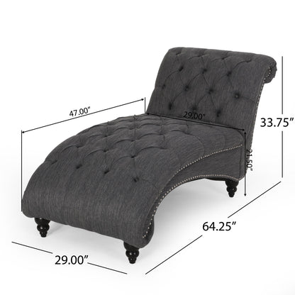 Chaise Lounge With Button Tufted Diamon Stitch Noble House