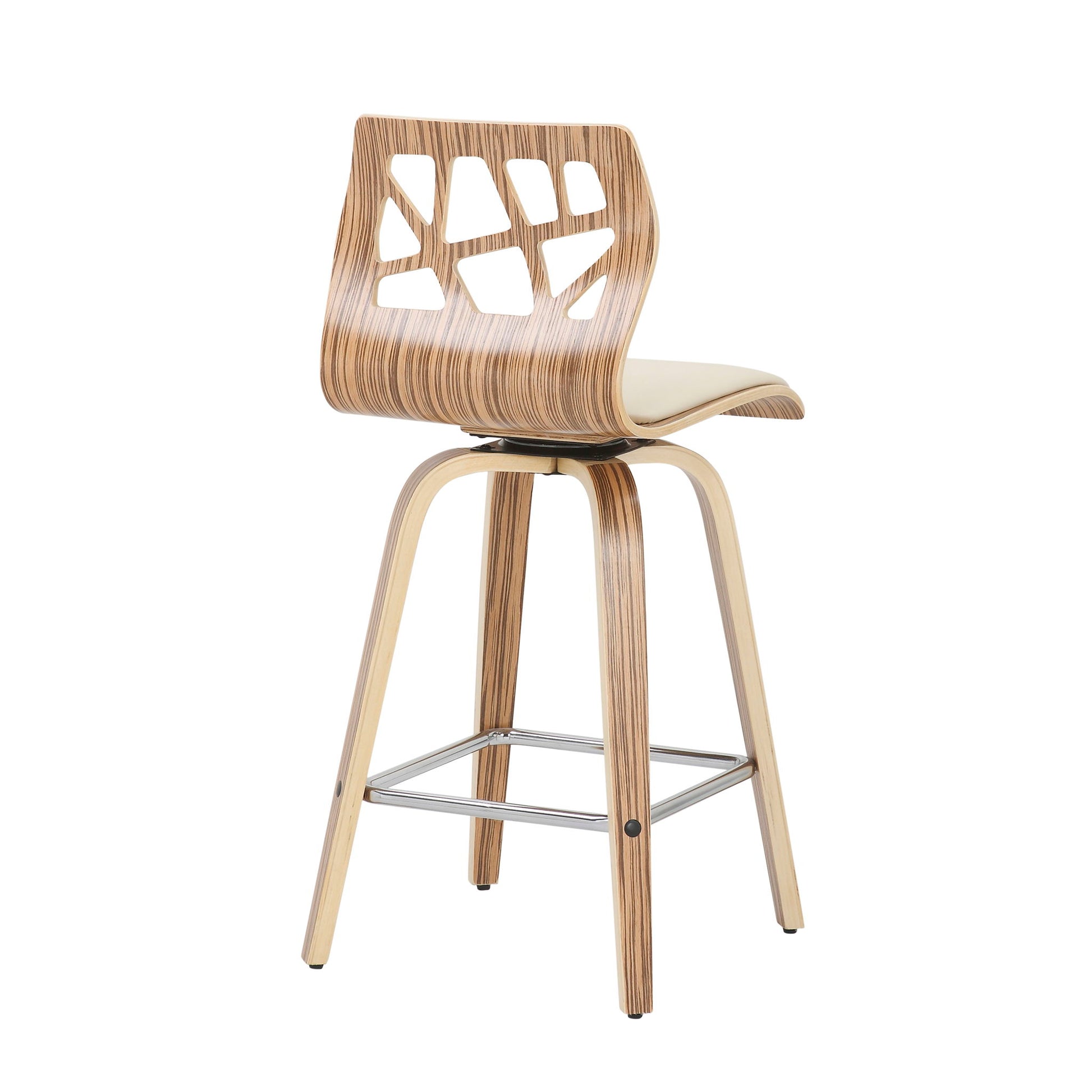 Folia - Mid Century Modern Counter Stool With Footrest (Set of 2) Lumi Source