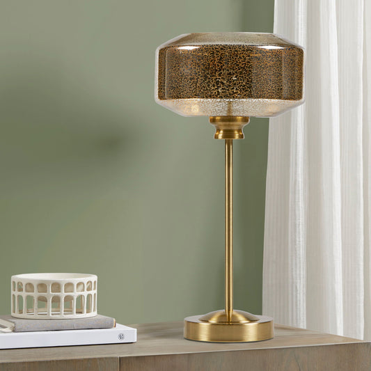Lumivive - Mercury Glass Table Lamp - Gold INK+IVY