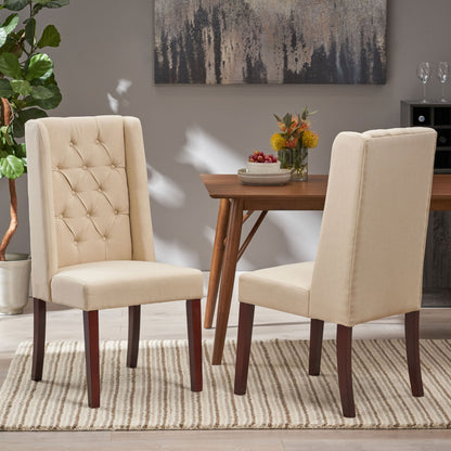 Sophisticated Tufted Dining Chair With High Back Design Noble House
