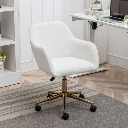 Modern Adjustable Height 360 Revolving Home Office Chair With Metal Legs And Universal Wheel For Indoor Home Essentials